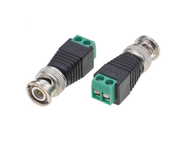 BNC Male to 2-pin Terminal Block Connector Adapter